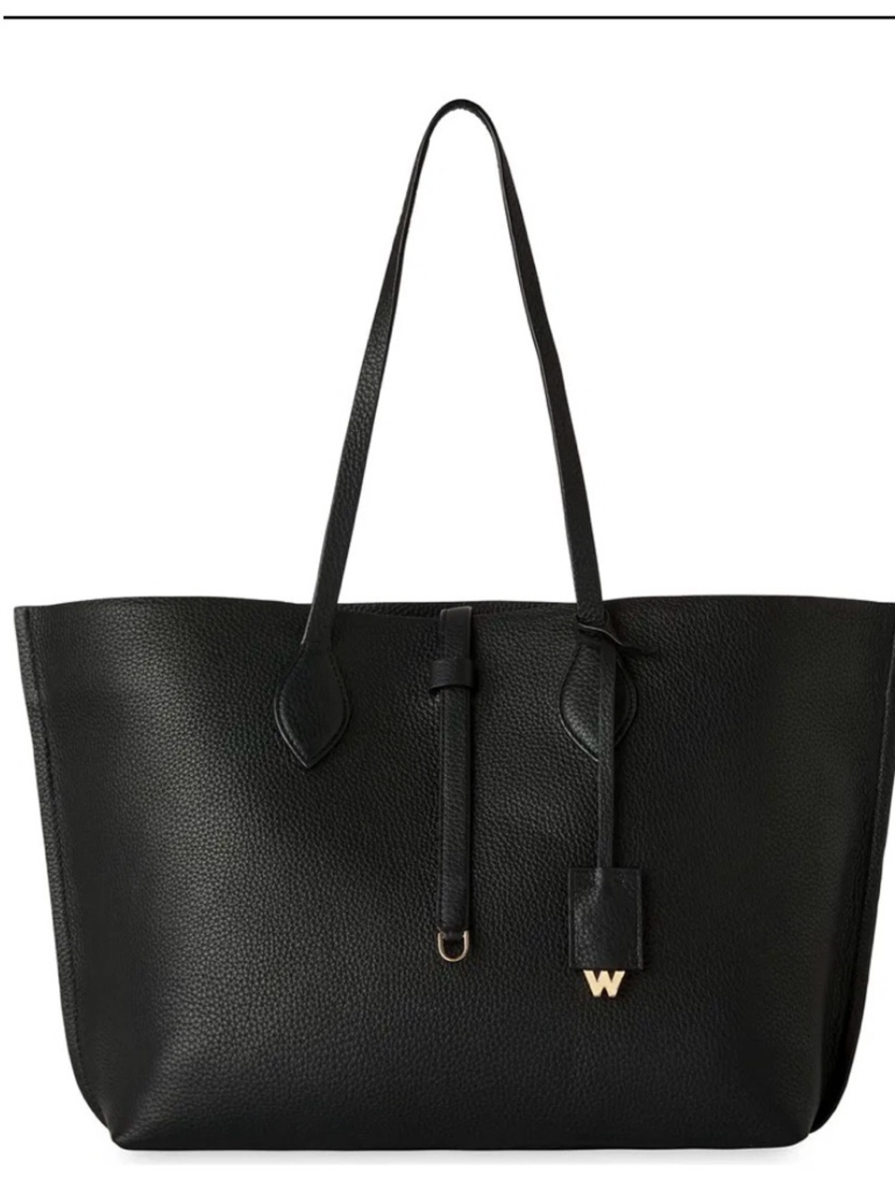 Whistles Black Regent Pebbled Leather Tote